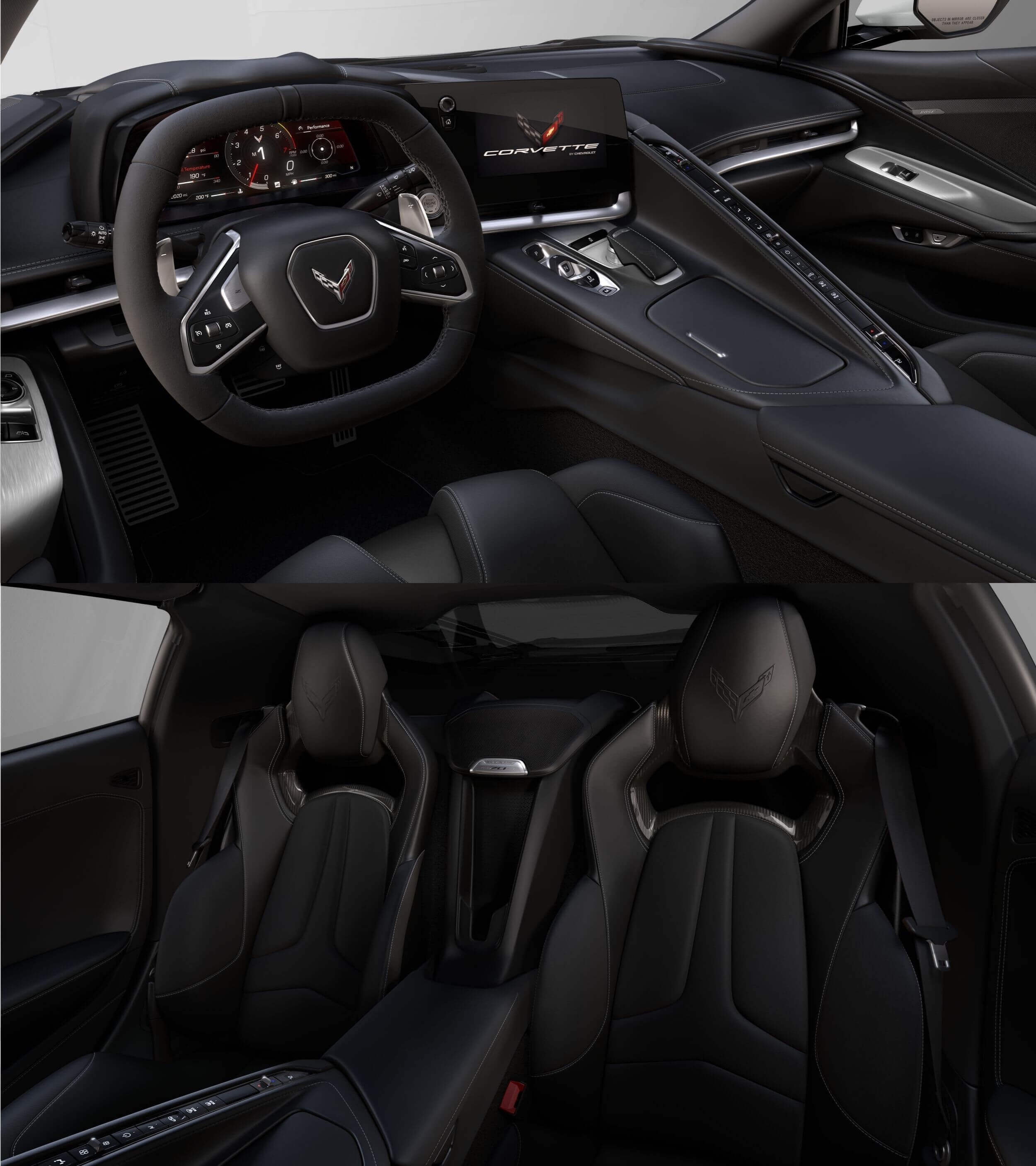 Jet Black with Performance Textile inserts and suede steering wheel