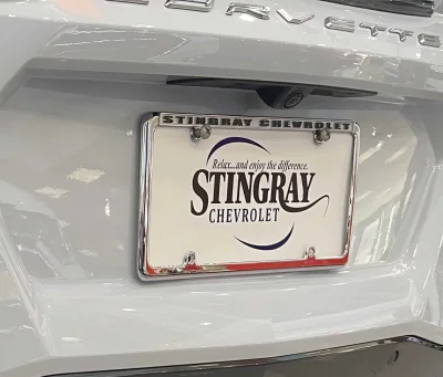 License plate frame is the only dealer ornamentation we put on your new Corvette